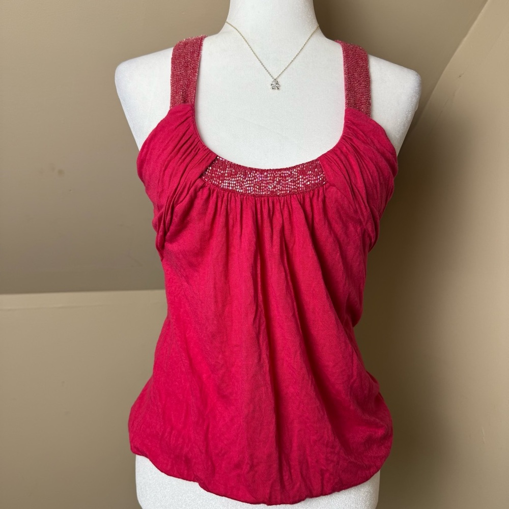 Guess Jeans Hot Pink Halter Style Top Y2K Size Small